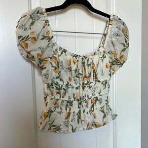 Cream Blouse with Puff Sleeves